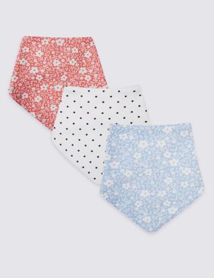 3 Pack Pure Cotton Assorted Dribble Bibs